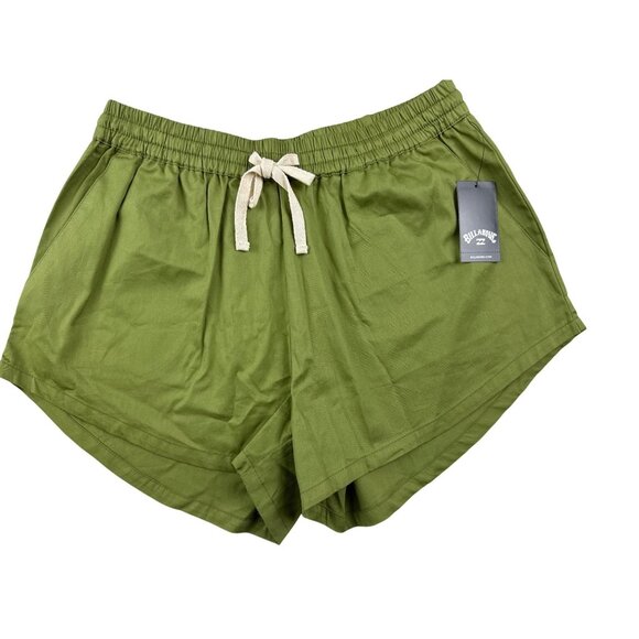 Billabong Pipeline Women's Shorts Green Pull On Size Small Beach Swim Summer NEW - Picture 1 of 11
